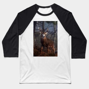 Buck on ridge portrait - White-tailed Deer Baseball T-Shirt